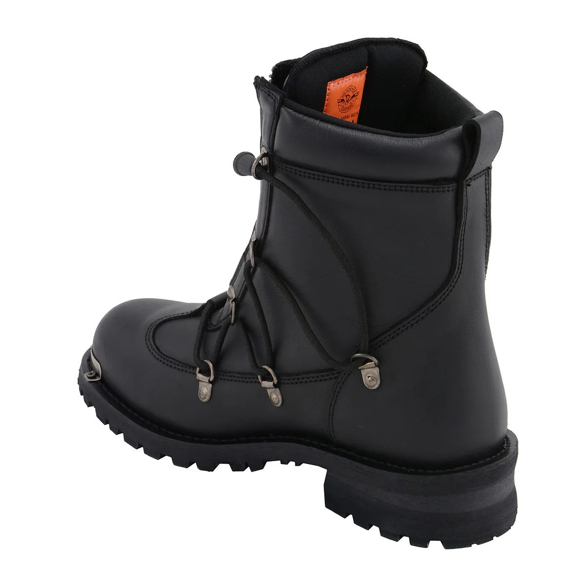 Milwaukee Leather MBM9075 Men's Black Leather 6-inch Plain Toe Dual Zipper Motorcycle Rider Boots - Image 8