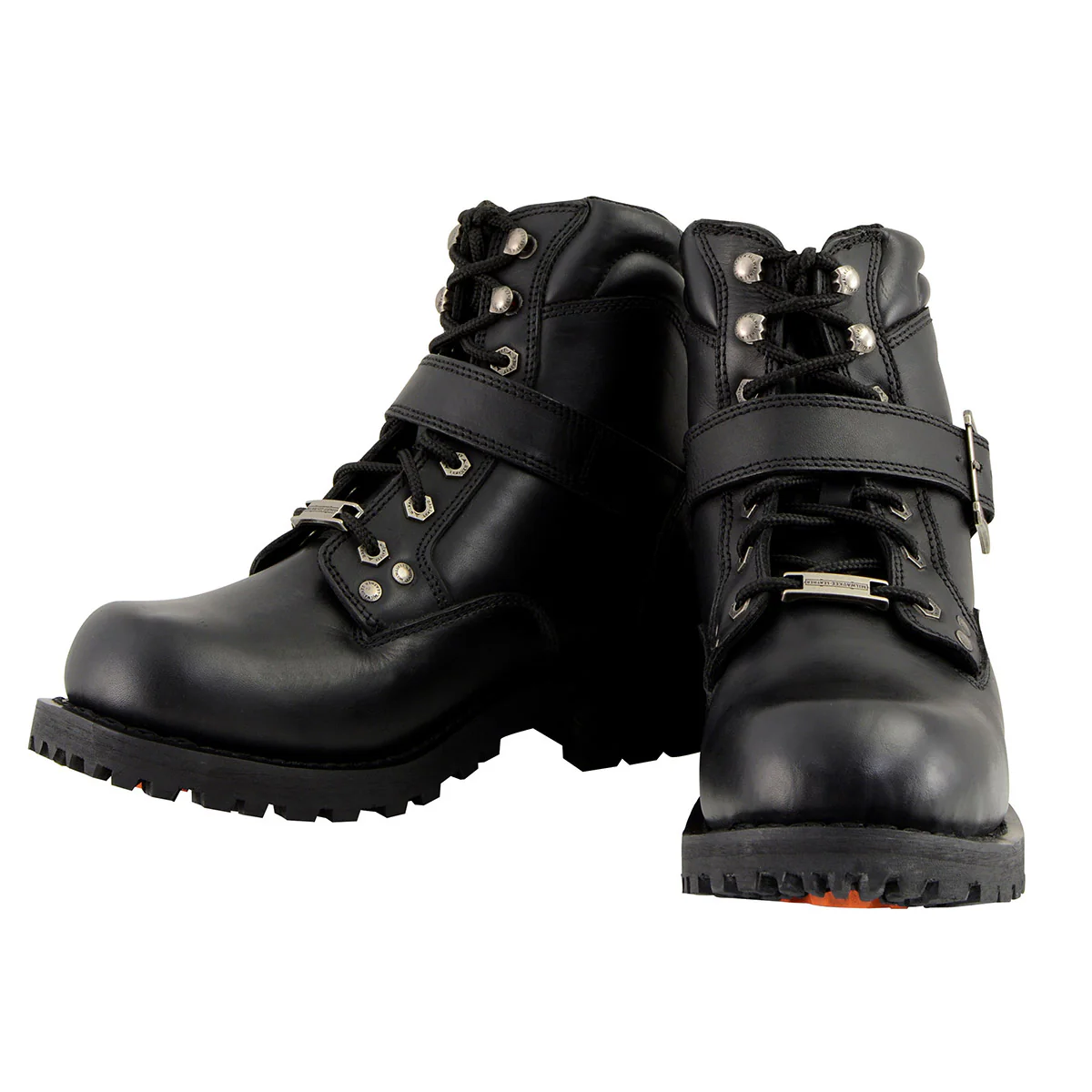 Milwaukee Leather Men's Wide-Width Classic Black Leather Lace-Up 6-inch Engineer Boots with Side Buckle MBM9010W - Image 5