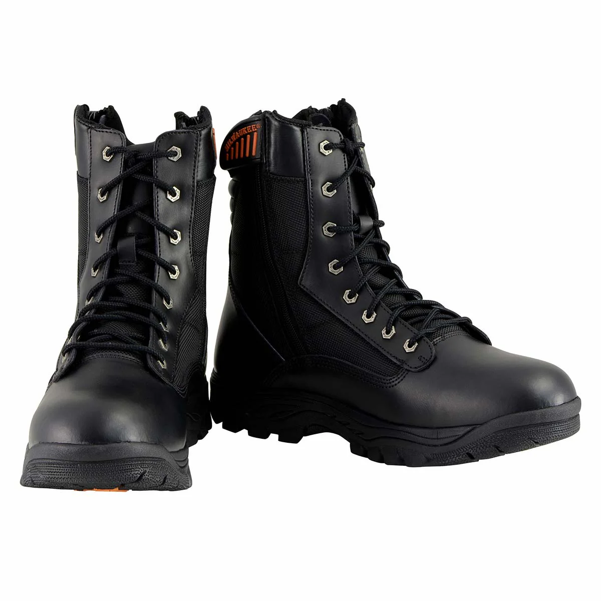 Milwaukee Leather MBM9110 Men's 9-Inch Black Leather Lace-Up Swat Style-Tactical Motorcycle Riding Boots - Image 2