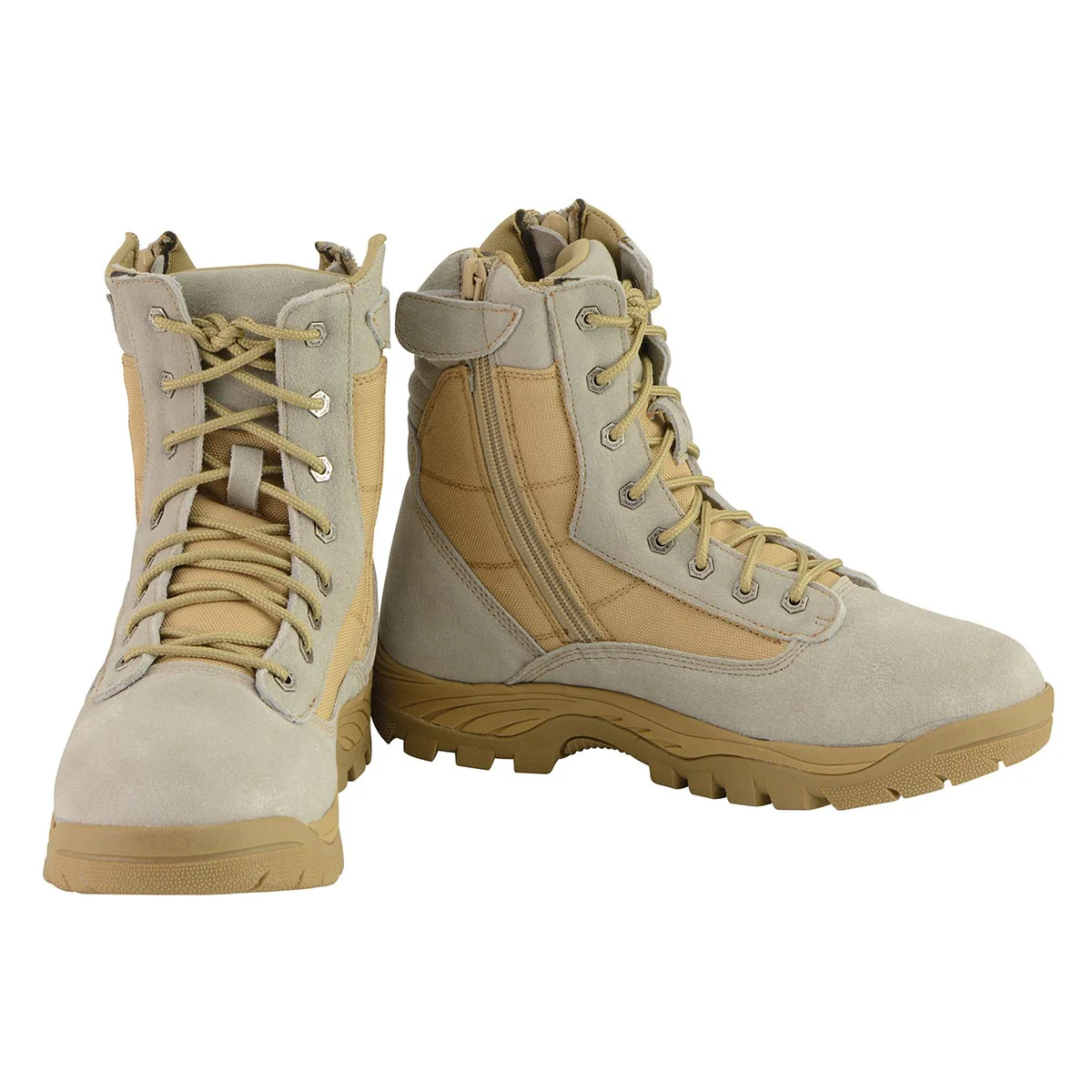 Milwaukee Leather Men's Lace-Up Desert Sand 9-Inch Leather Swat Style-Tactical Motorcycle Biker Boots MBM9111 - Image 2