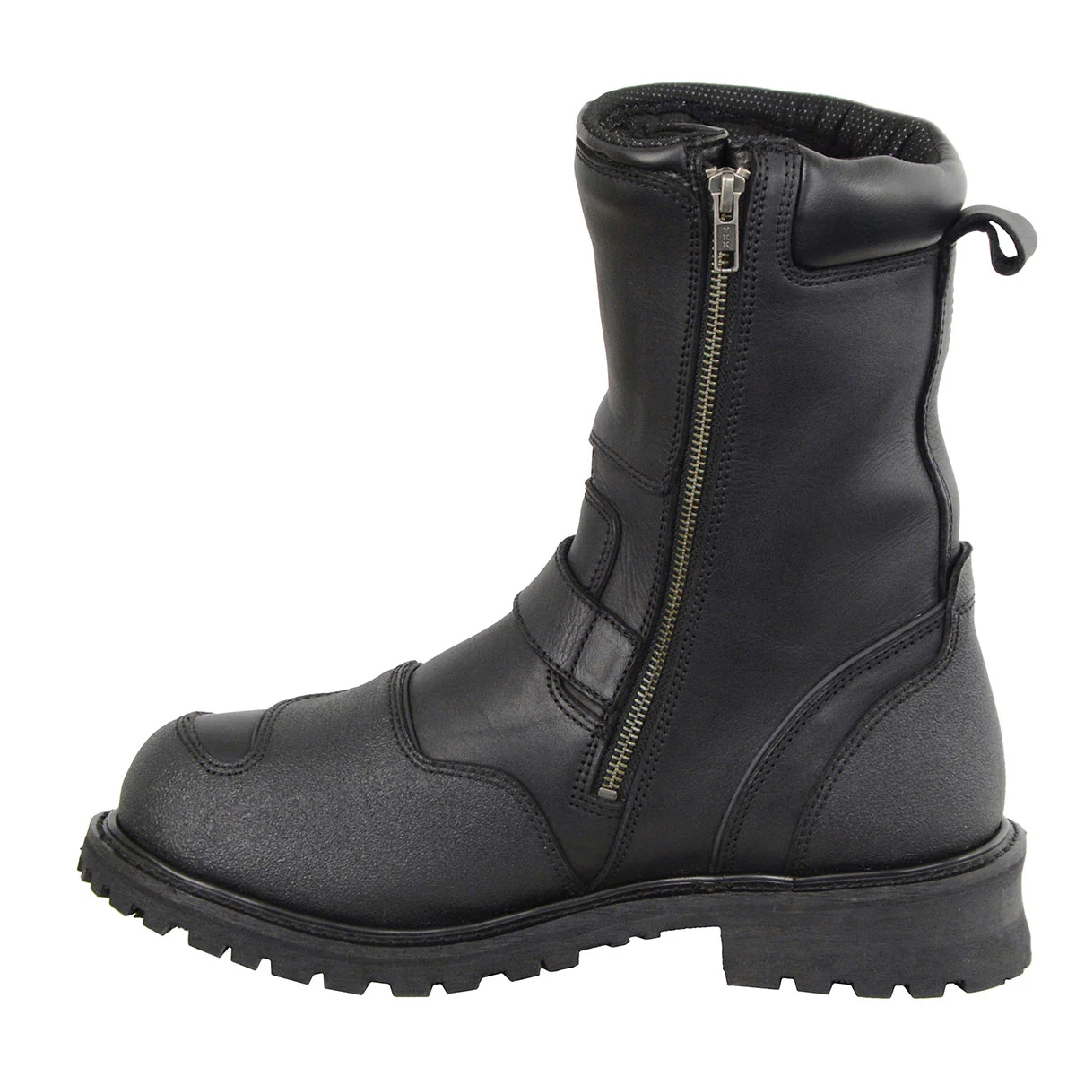 Milwaukee Leather Men's Black Wide Width 9-inch Waterproof Engineer Leather Biker Boots with Reflective Piping MBM9071WP - Image 10