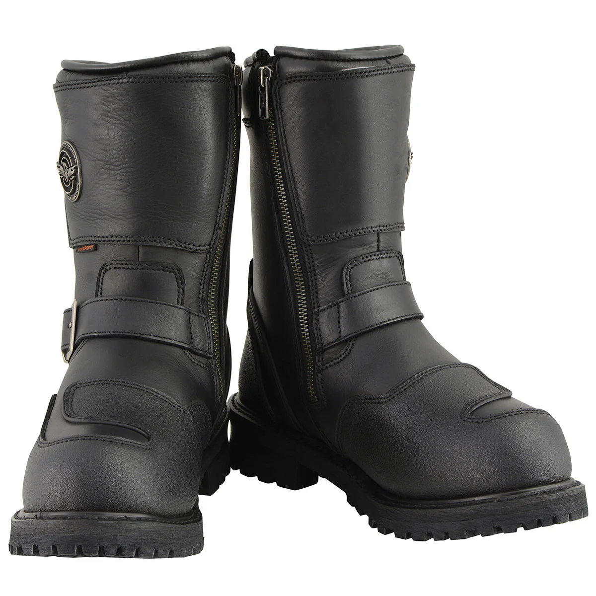 Milwaukee Leather Men's Black Wide Width 9-inch Waterproof Engineer Leather Biker Boots with Reflective Piping MBM9071WP - Image 11