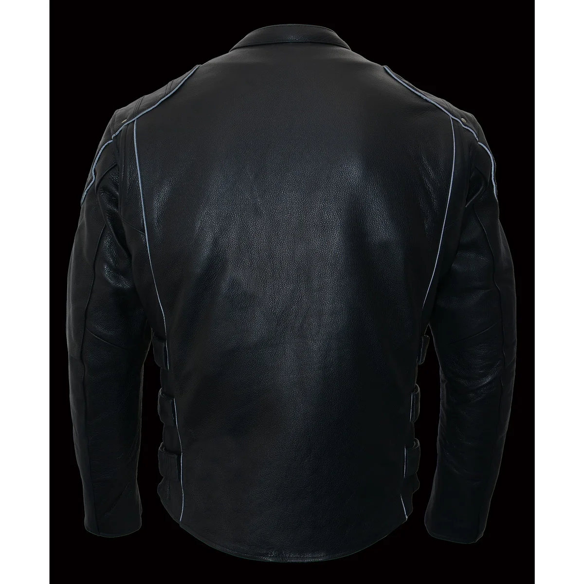 Milwaukee Leather MLM1505 Men's 'Assault Racer' Black Leather Jacket with Triple Side Straps - Image 10