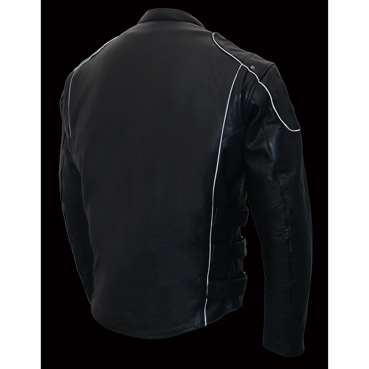 Milwaukee Leather MLM1505 Men's 'Assault Racer' Black Leather Jacket with Triple Side Straps - Image 11