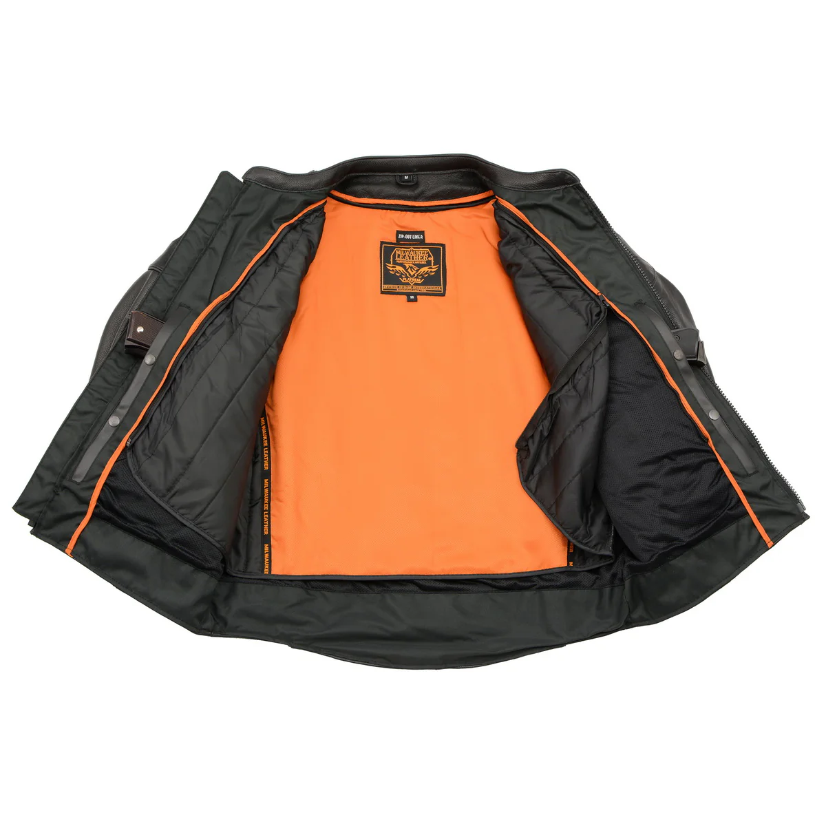 Milwaukee Leather MLM1505 Men's 'Assault Racer' Black Leather Jacket with Triple Side Straps - Image 5