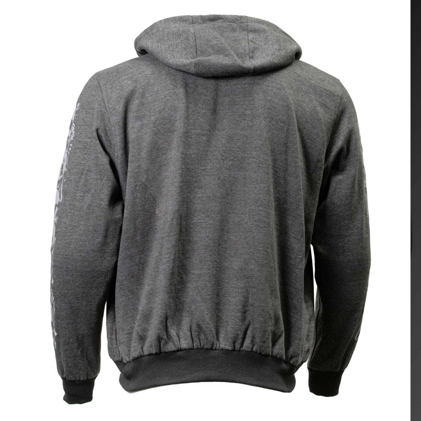 Milwaukee Leather Men's Bare Bones Charcoal Reflective Skull CE Armored Riding Hoodie, Shoulder & Elbow Armor - MPM1799 - Image 9