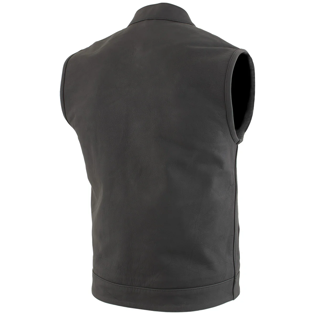 Milwaukee Leather Men's Barrage Flat Black Leather Motorcycle Club Style Vest - LKM3790 - Image 10