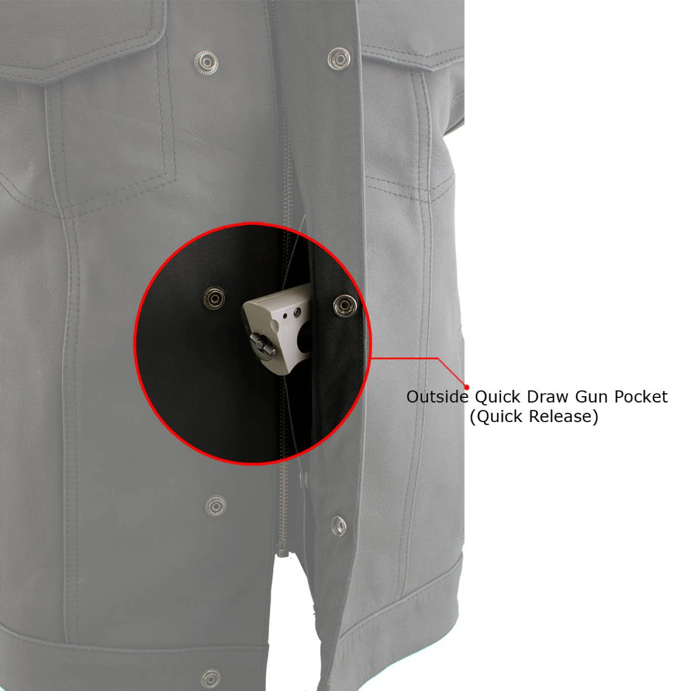 Milwaukee Leather Men's Barrage Flat Black Leather Motorcycle Club Style Vest - LKM3790 - Image 2