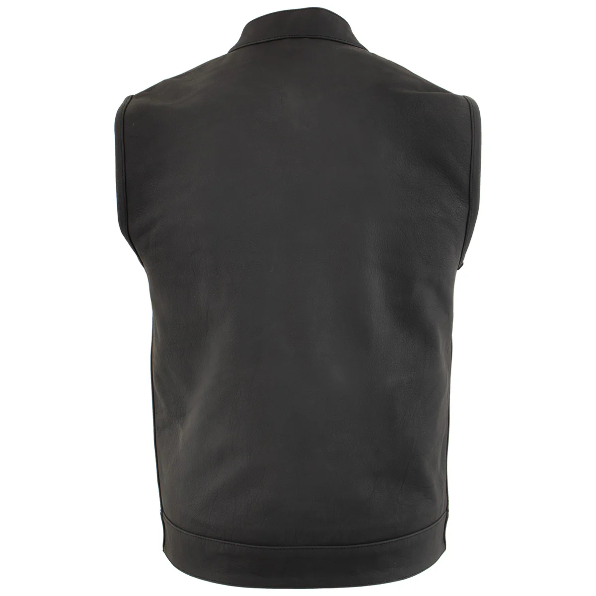 Milwaukee Leather Men's Barrage Flat Black Leather Motorcycle Club Style Vest - LKM3790 - Image 6