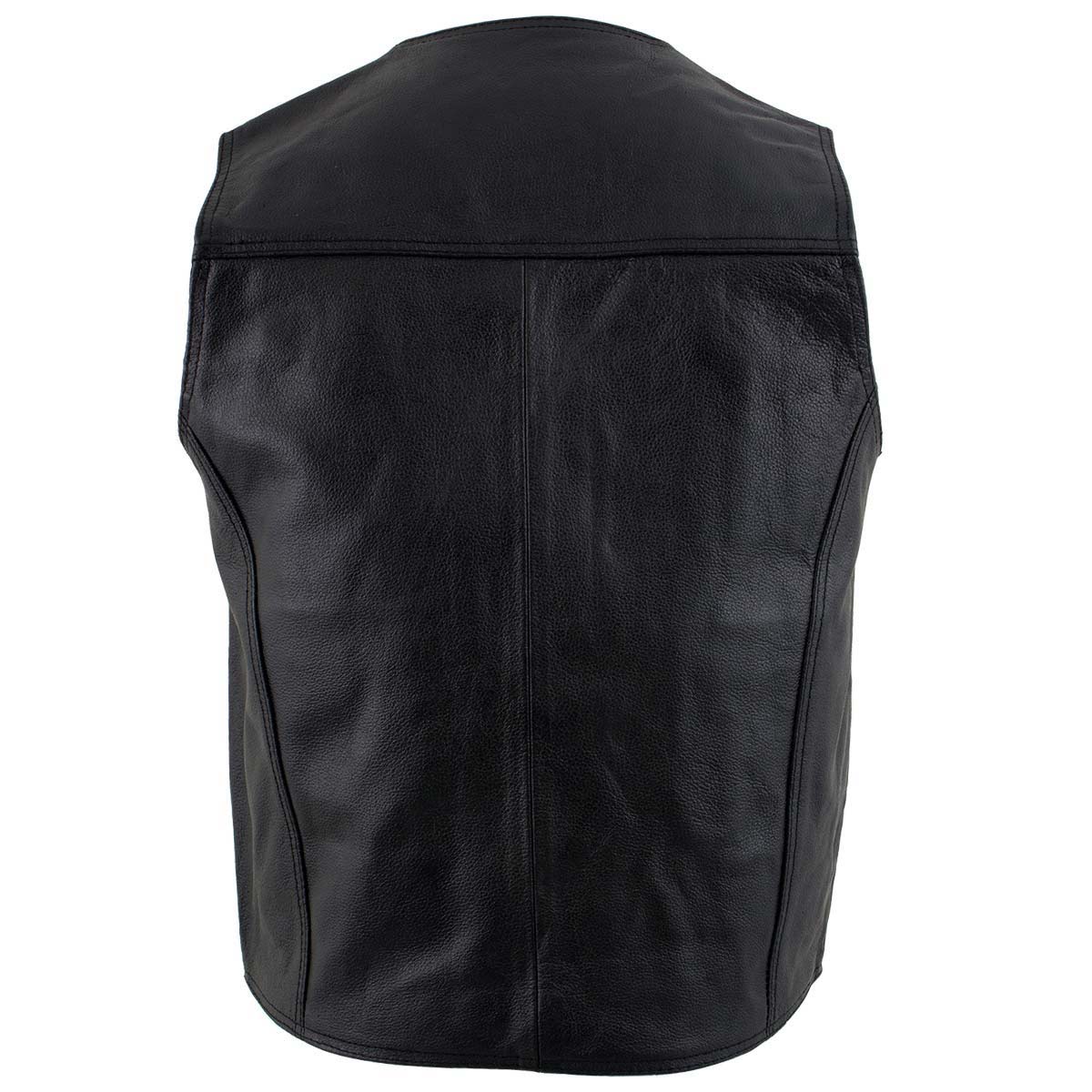 Milwaukee Leather Men's Black Classic Western Style Motorcycle Leather Rider Vest - LKM3778 - Image 5