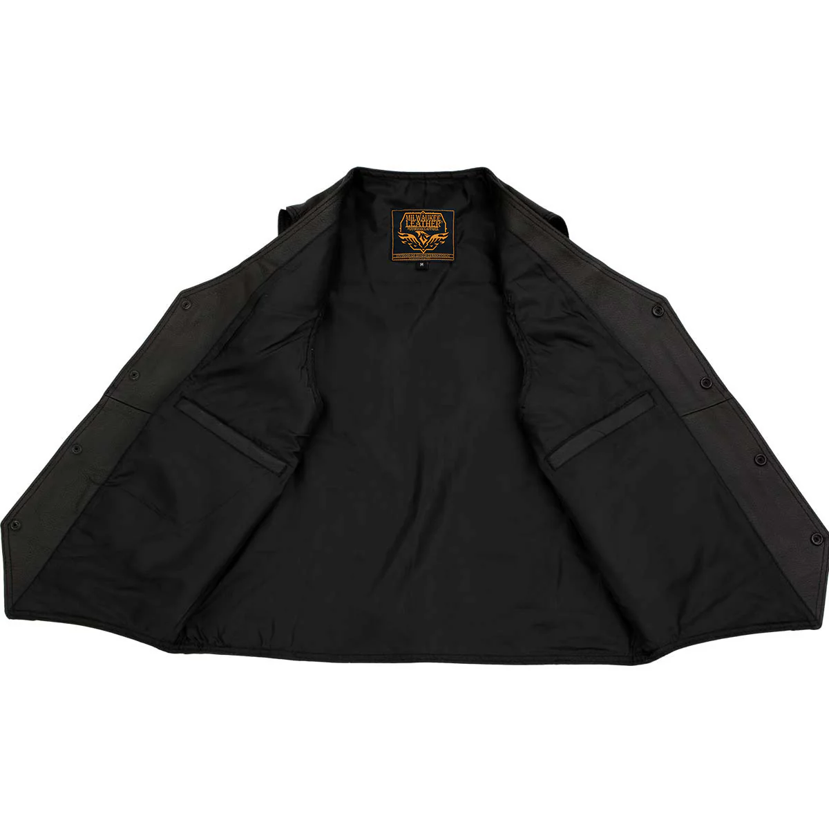 Milwaukee Leather Men's Black Classic Western Style Motorcycle Leather Rider Vest - LKM3778 - Image 6