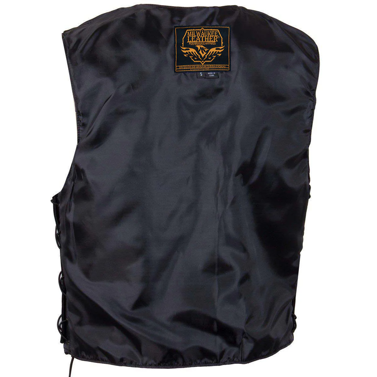 Milwaukee Leather Men's Black Classic Western Style Side Laced Motorcycle Leather Vest - LKM3779 - Image 5
