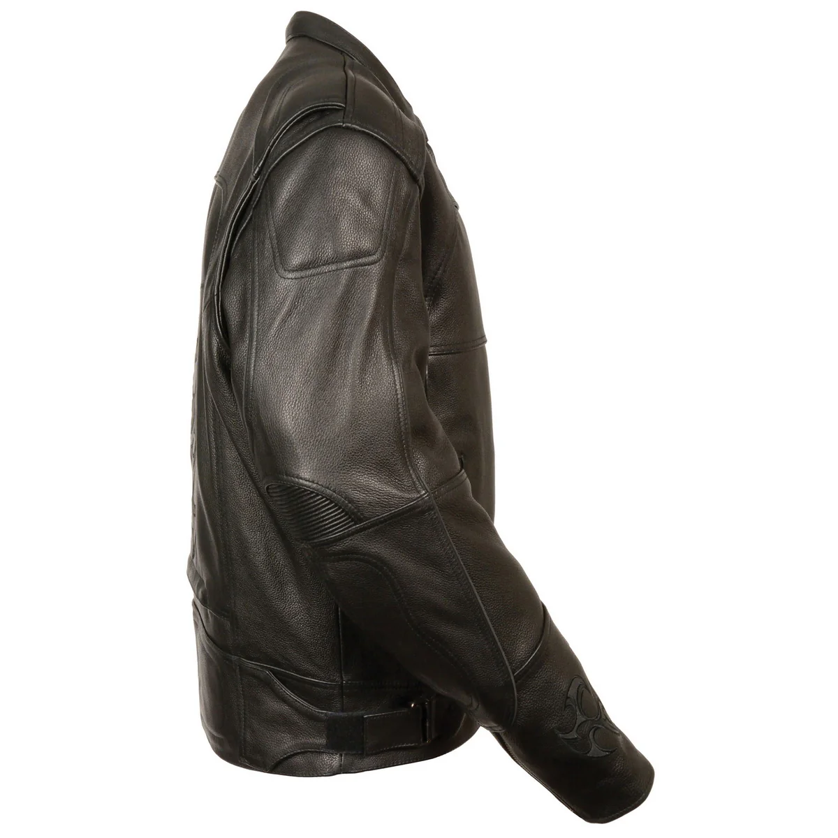 Milwaukee Leather MLM1510 Men's Black Leather Scooter Jacket with Reflective Skull - Image 8