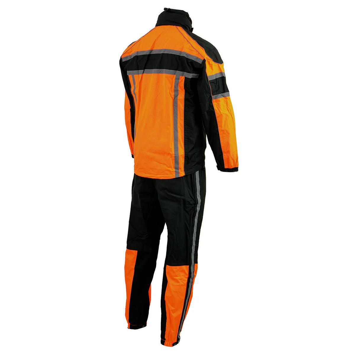 Milwaukee Leather SH233102 Men's Black and Orange Water Resistant Rain Suit with Reflective Tape - Image 10
