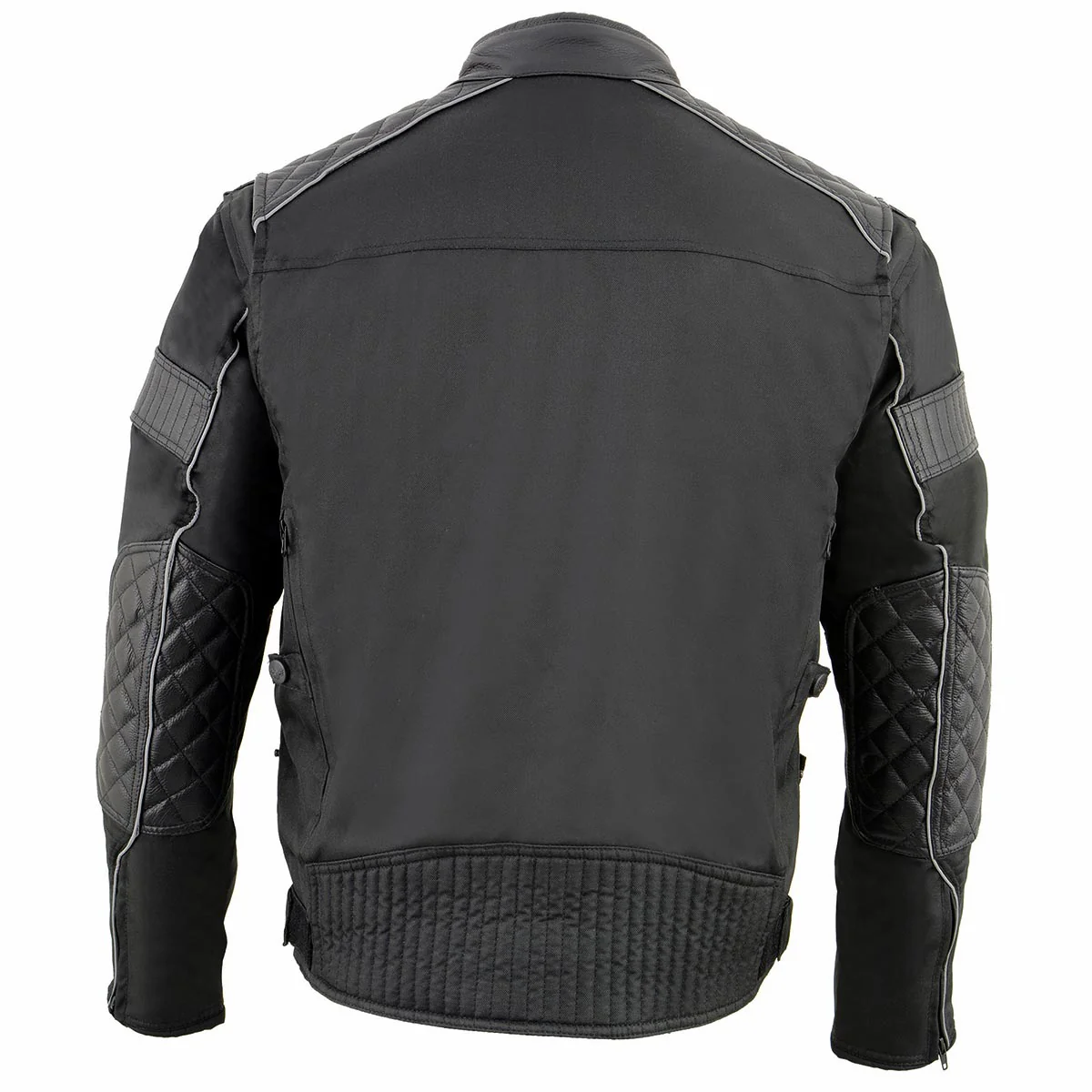 Milwaukee Leather MPM1735 Men's Black Textile Scooter Jacket with Leather Trim - Image 2