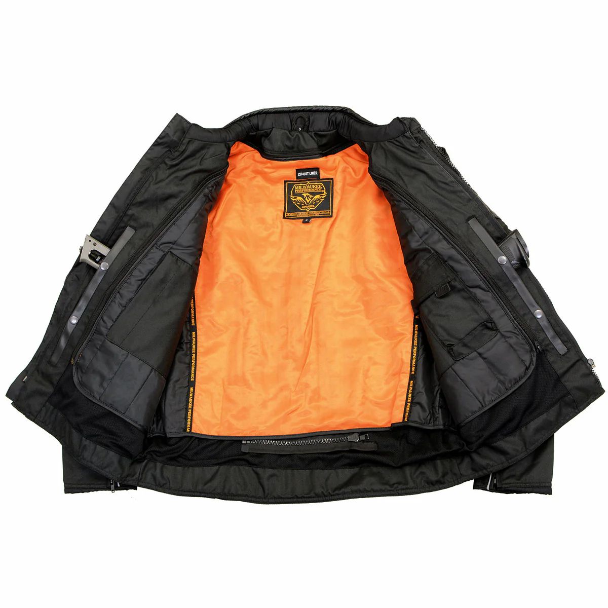 Milwaukee Leather MPM1735 Men's Black Textile Scooter Jacket with Leather Trim - Image 6
