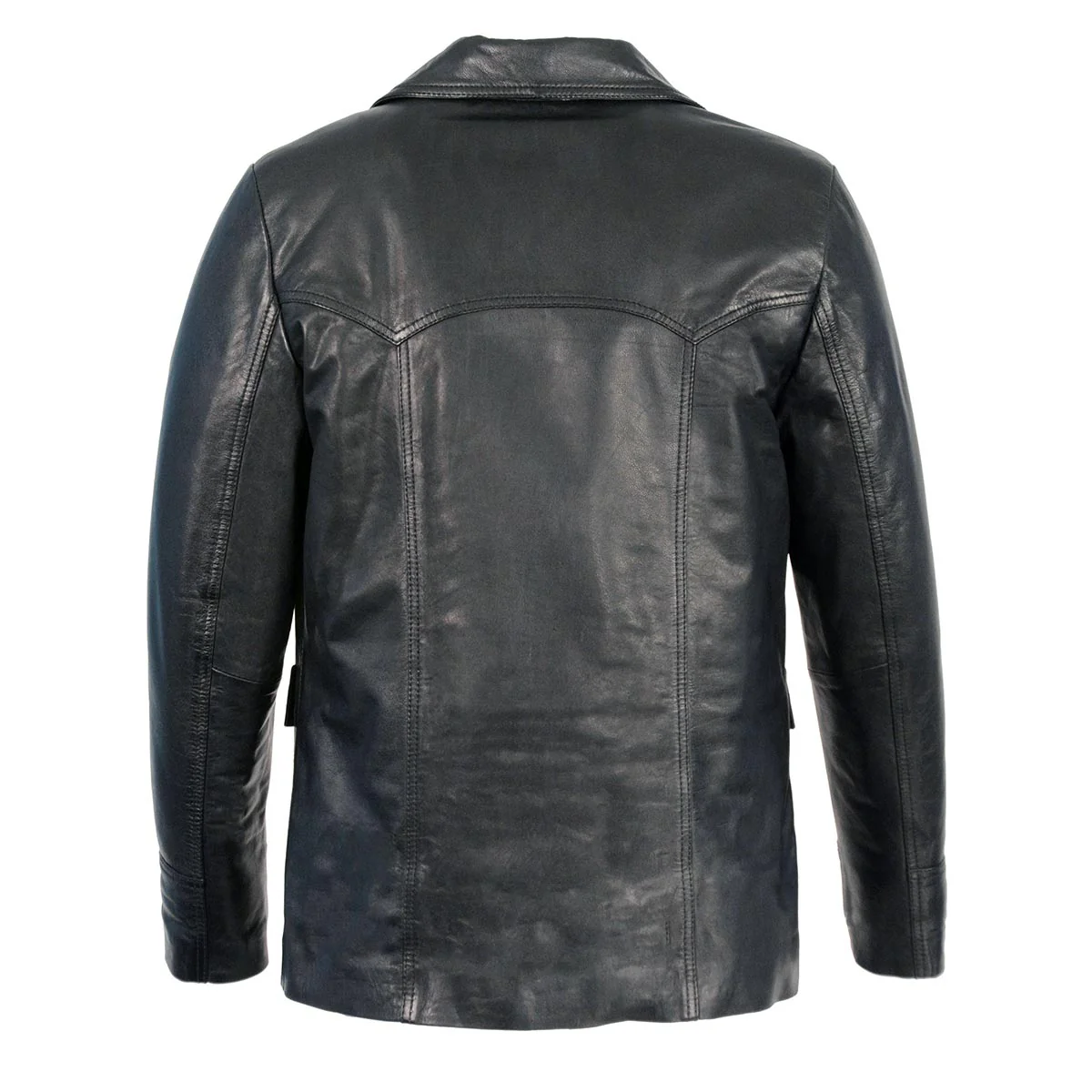 Milwaukee Leather Men's Black Leather Button Closure Blazer Car Coat Fashion Jacket SFM1870 - Image 2