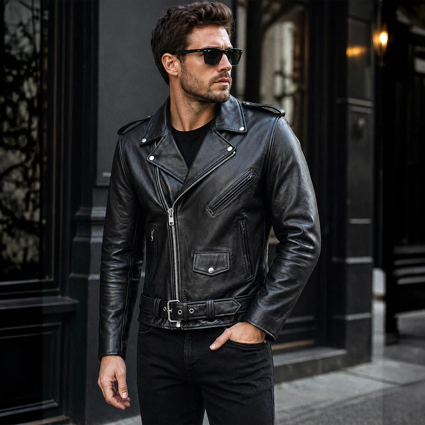 Milwaukee Leather Men's Classic Armored Black Leather Motorcycle Jacket w/ CE Armor - LKM17020 - Image 2