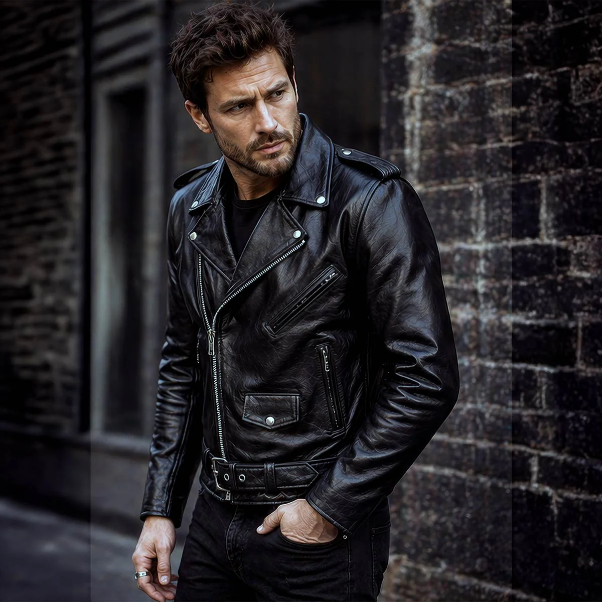 Milwaukee Leather Men's Classic Armored Black Leather Motorcycle Jacket w/ CE Armor - LKM17020 - Image 6