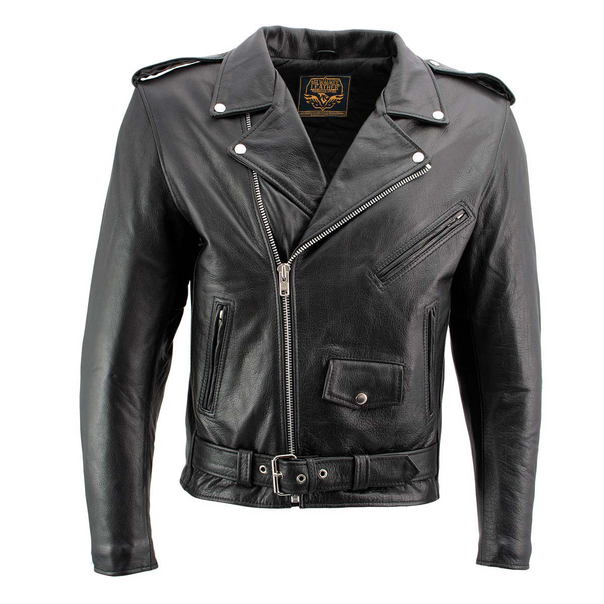 Milwaukee Leather Men's Classic Armored Black Leather Motorcycle Jacket w/ CE Armor - LKM17020 - Image 8