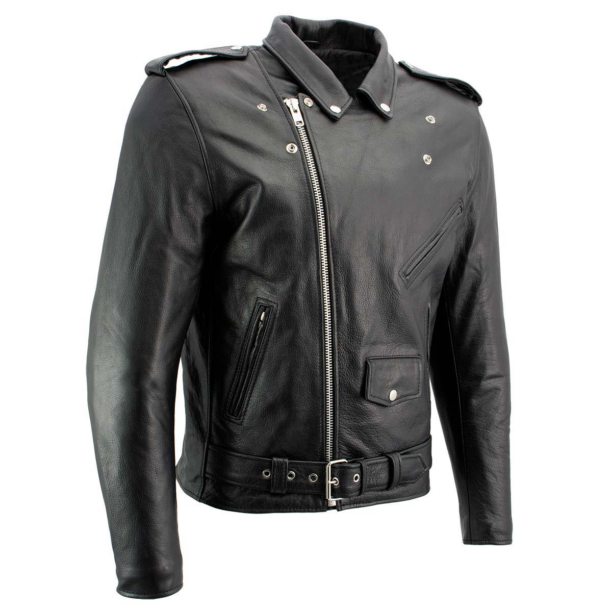 Milwaukee Leather Men's Classic Armored Black Leather Motorcycle Jacket w/ CE Armor - LKM17020 - Image 9