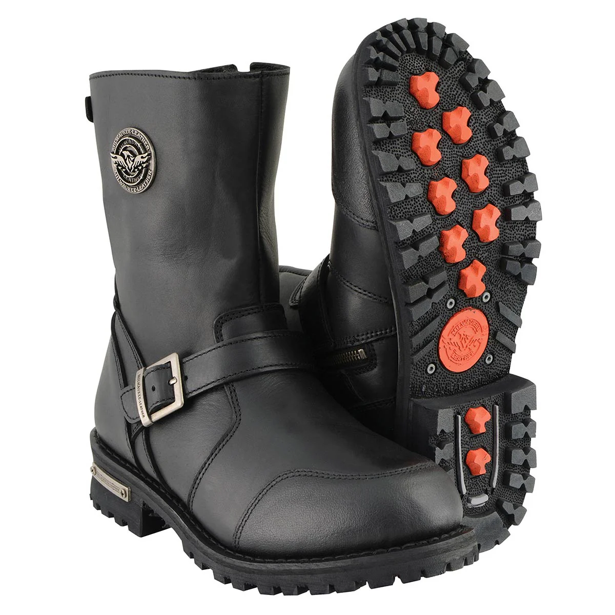 Milwaukee Leather Men's 9-Inch Classic Black Leather Engineer Motorcycle Boots with Gear Shift Guard MBM9090 - Image 10