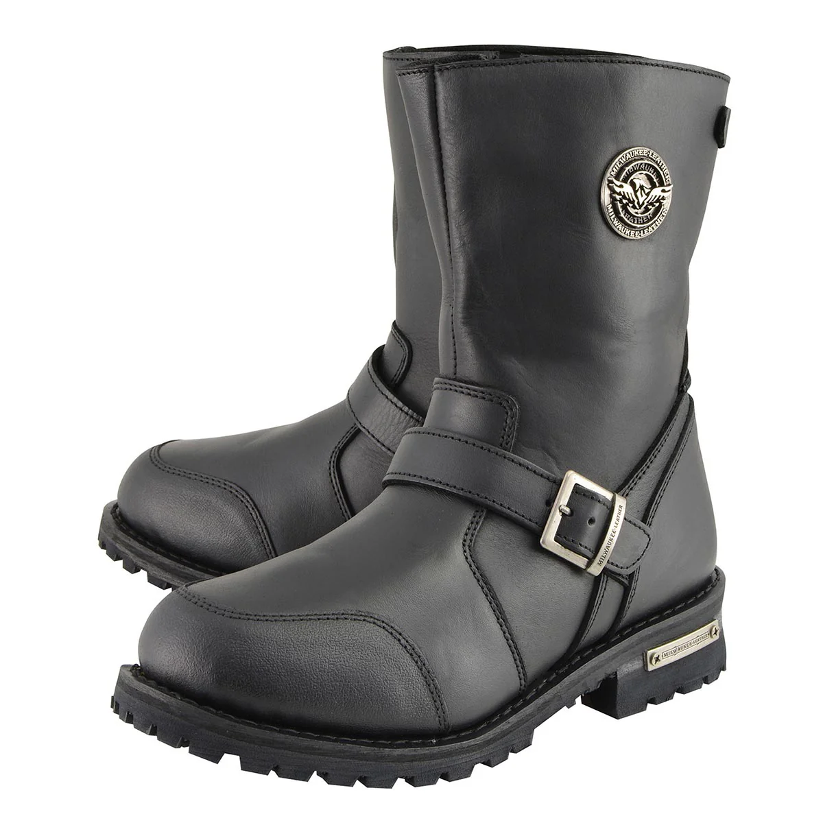 Milwaukee Leather Men's 9-Inch Classic Black Leather Engineer Motorcycle Boots with Gear Shift Guard MBM9090 - Image 5