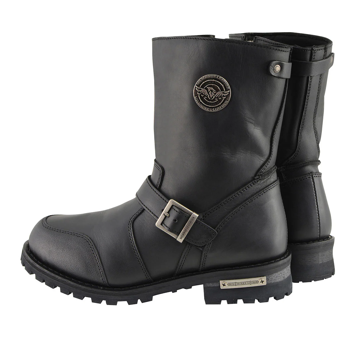 Milwaukee Leather Men's 9-Inch Classic Black Leather Engineer Motorcycle Boots with Gear Shift Guard MBM9090 - Image 6