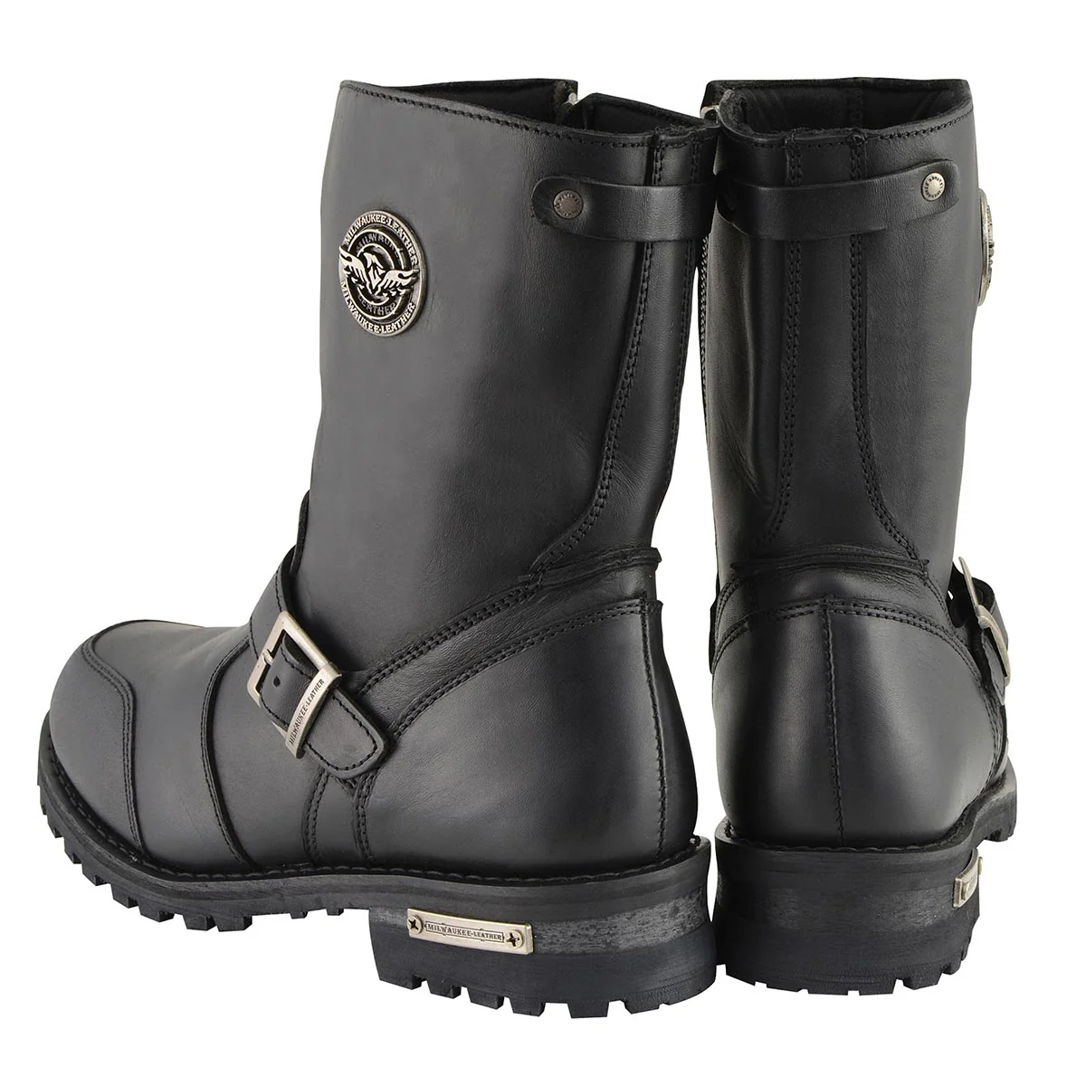 Milwaukee Leather Men's 9-Inch Classic Black Leather Engineer Motorcycle Boots with Gear Shift Guard MBM9090 - Image 7