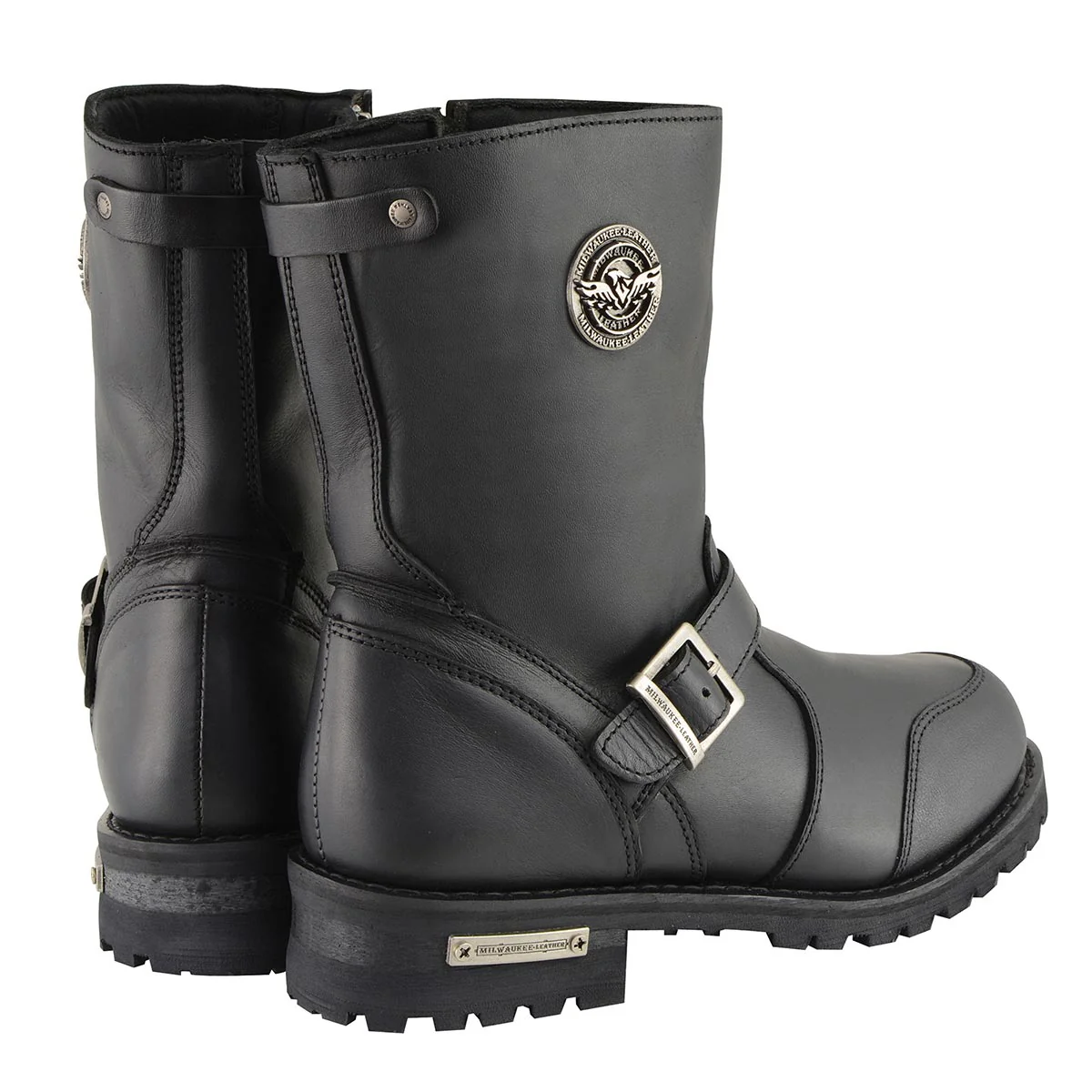 Milwaukee Leather Men's 9-Inch Classic Black Leather Engineer Motorcycle Boots with Gear Shift Guard MBM9090 - Image 8