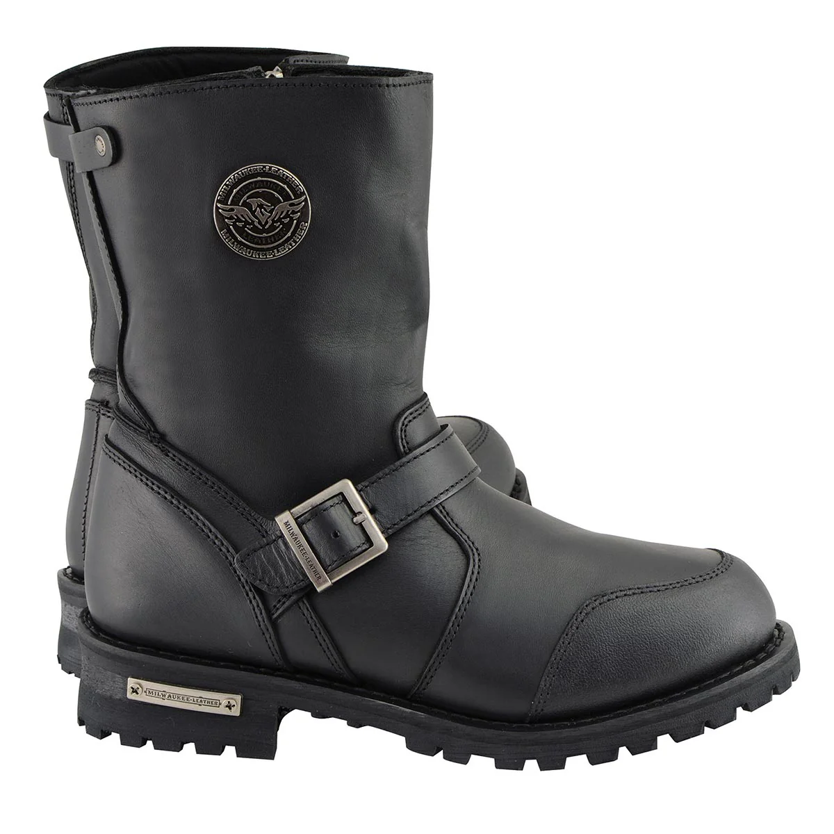 Milwaukee Leather Men's 9-Inch Classic Black Leather Engineer Motorcycle Boots with Gear Shift Guard MBM9090 - Image 9