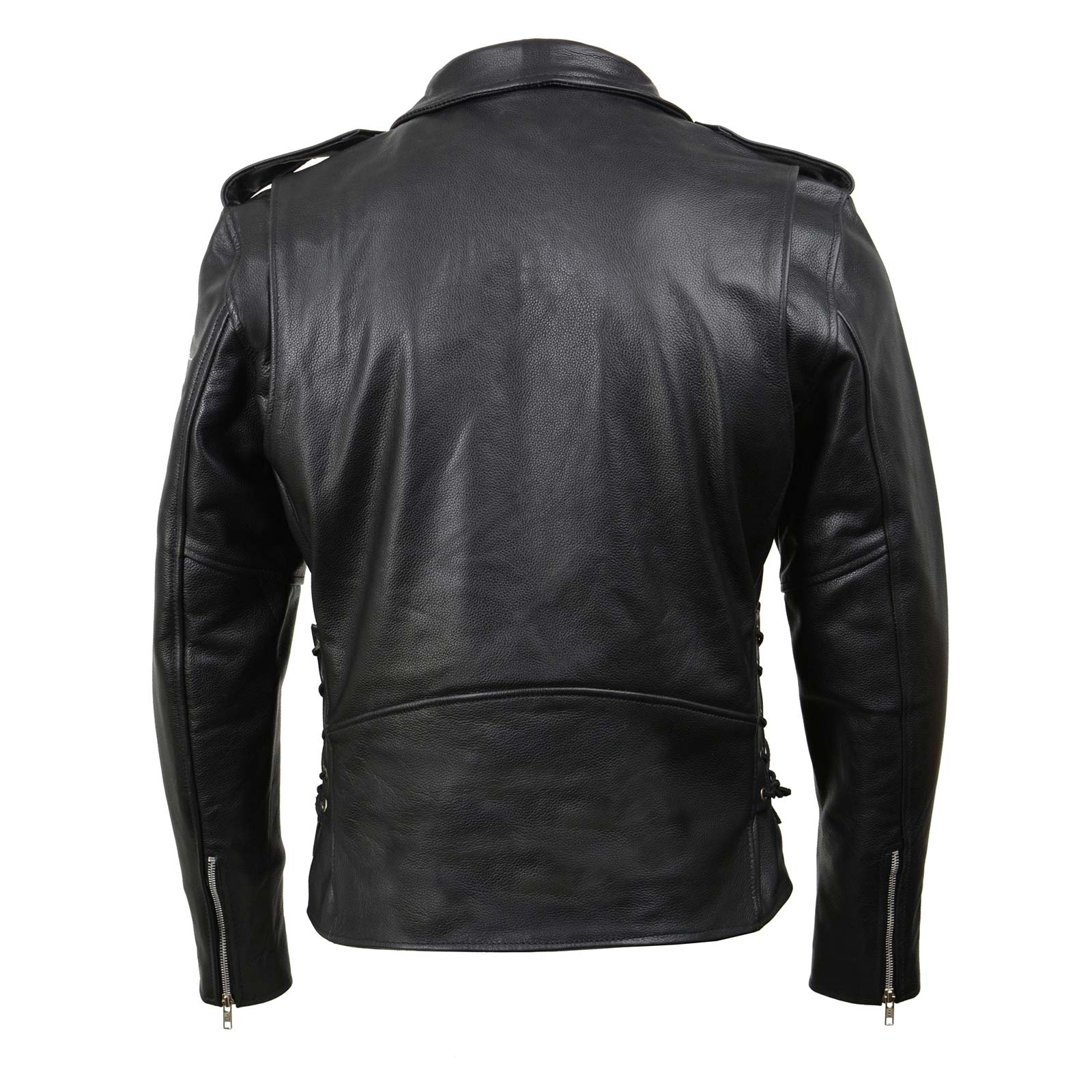 Milwaukee Leather SH1011 Men's Classic Brando Premium Leather Black Motorcycle Riders Leather Jacket w/ Side Laces - Image 7