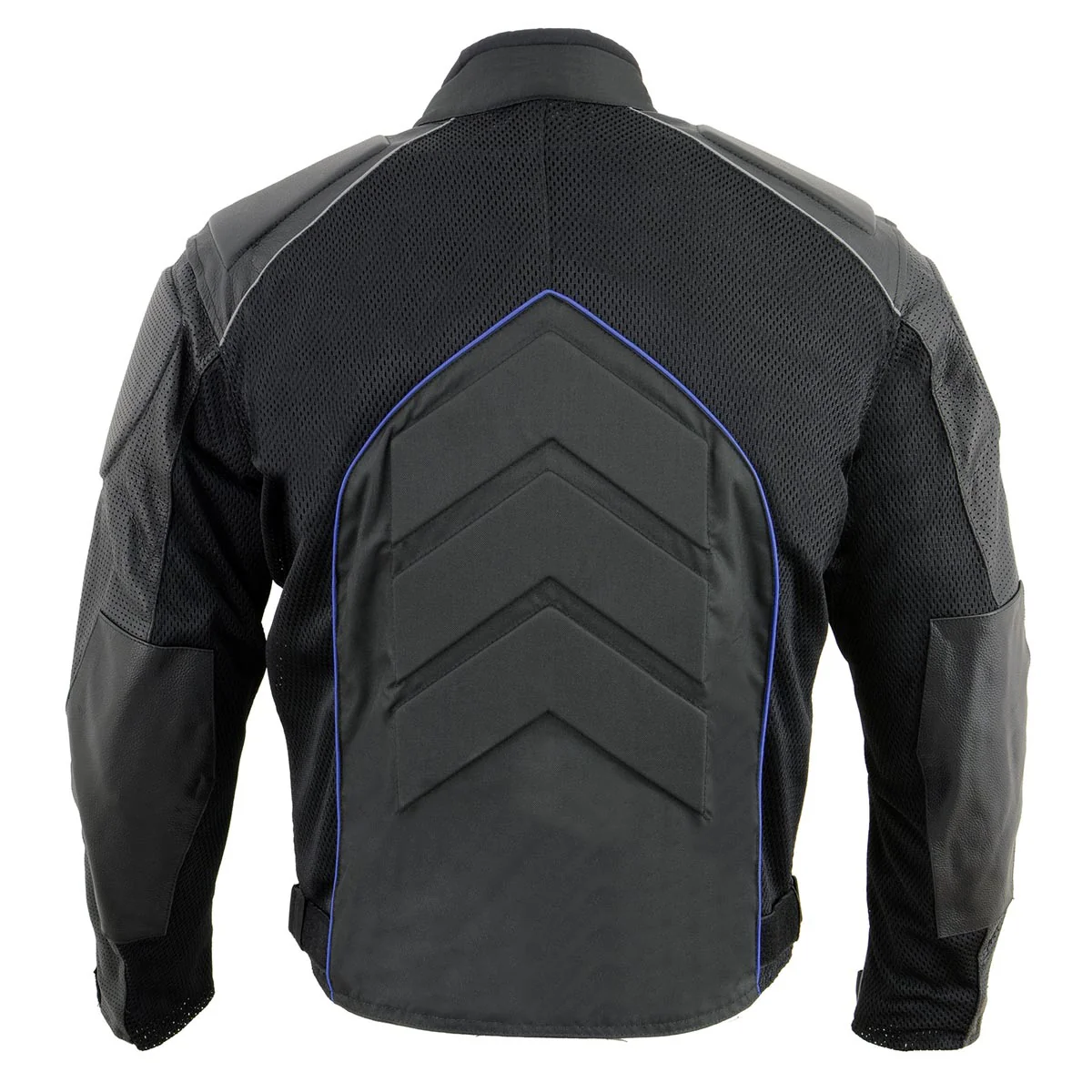 NexGen SH2153 Men's Black and Grey CE Armored Motorcycle Textile and Leather Combo Jacket - Image 2