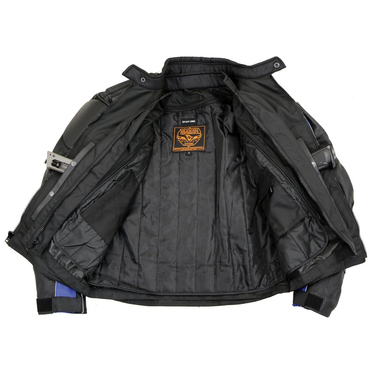 NexGen SH2153 Men's Black and Grey CE Armored Motorcycle Textile and Leather Combo Jacket - Image 4