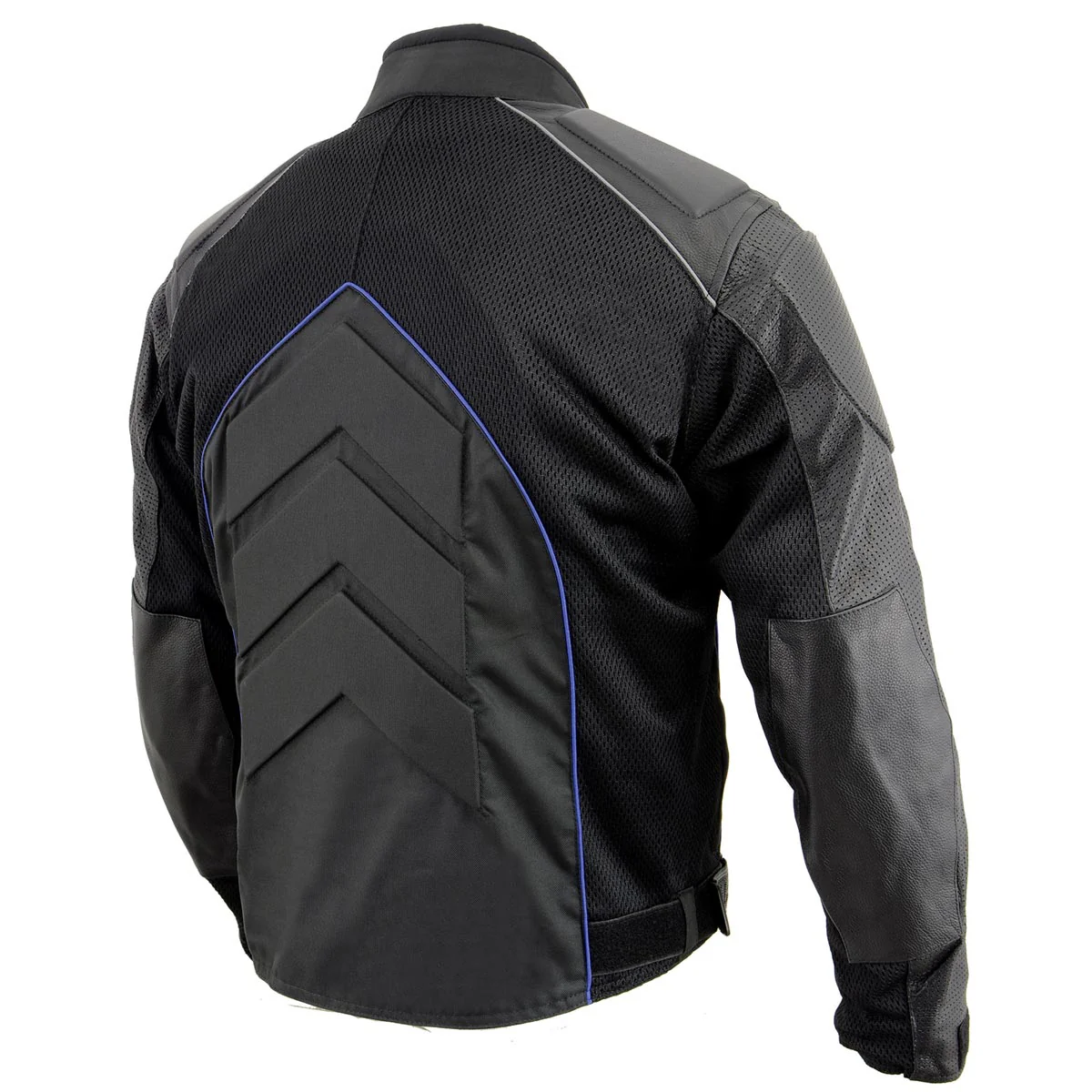 NexGen SH2153 Men's Black and Grey CE Armored Motorcycle Textile and Leather Combo Jacket - Image 7