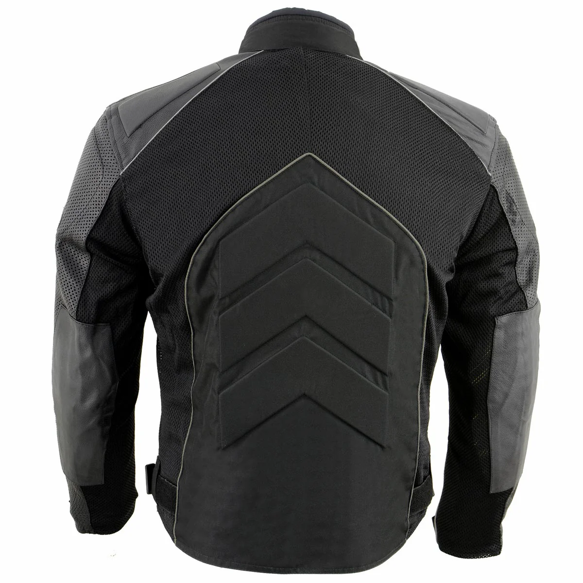 NexGen SH2153 Men's Black and Orange CE Armored Motorcycle Textile and Leather Combo Jacket - Image 2