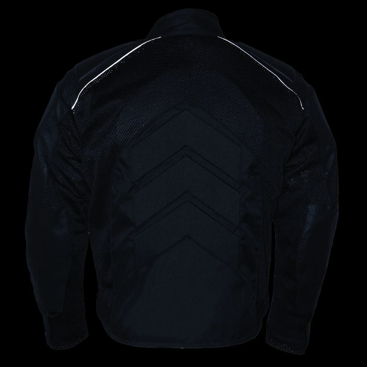NexGen SH2153 Men's Black and Orange CE Armored Motorcycle Textile and Leather Combo Jacket - Image 5