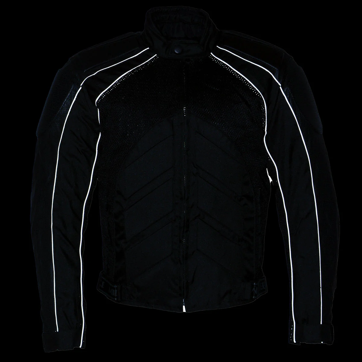 NexGen SH2153 Men's Black and Orange CE Armored Motorcycle Textile and Leather Combo Jacket - Image 6