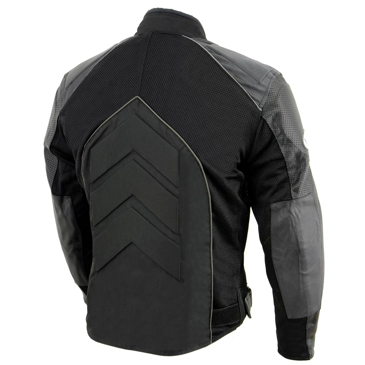 NexGen SH2153 Men's Black and Orange CE Armored Motorcycle Textile and Leather Combo Jacket - Image 7