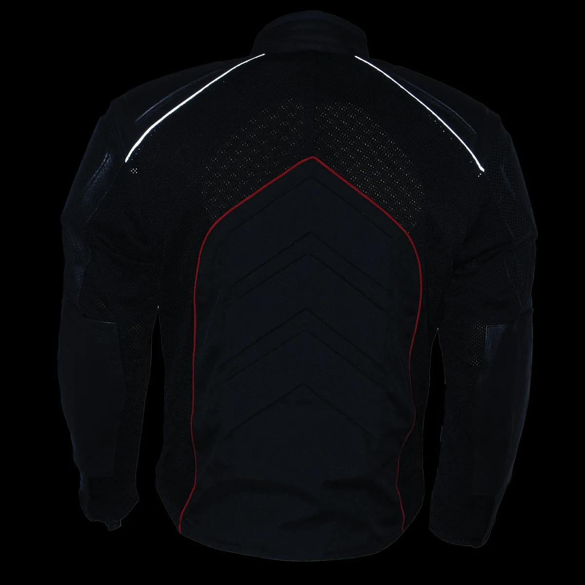 NexGen SH2153 Men's Combo Black and Red Armored Leather and Textile with Mesh Moto Jacket - Image 6