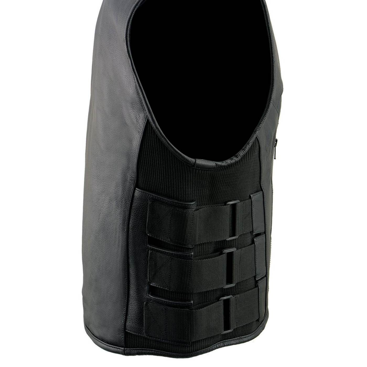 Milwaukee Leather Men's Creeper Black Triple Strap Leather Motorcycle Vest - LKM3791 - Image 6