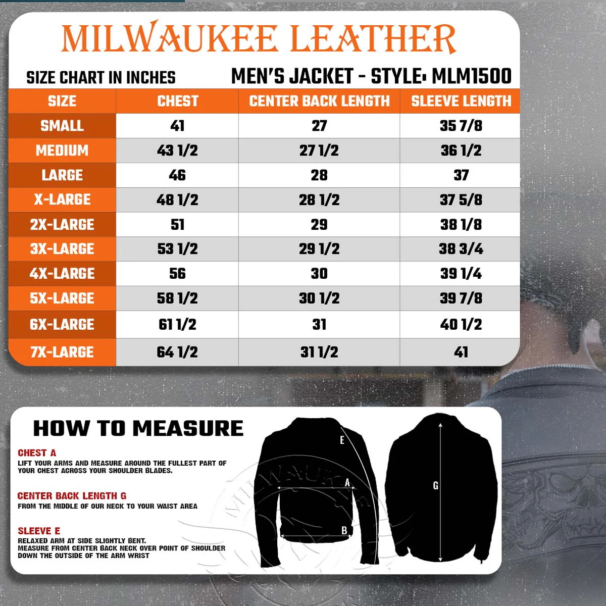 Milwaukee Leather MLM1500 Men's Crossover Black Leather Scooter Jacket with Reflective Skulls - Image 3