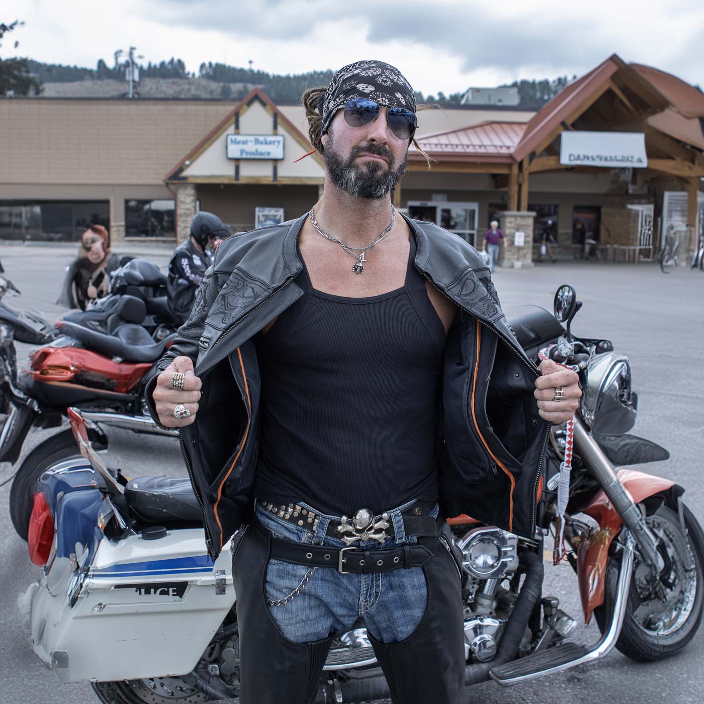 Milwaukee Leather MLM1500 Men's Crossover Black Leather Scooter Jacket with Reflective Skulls - Image 6