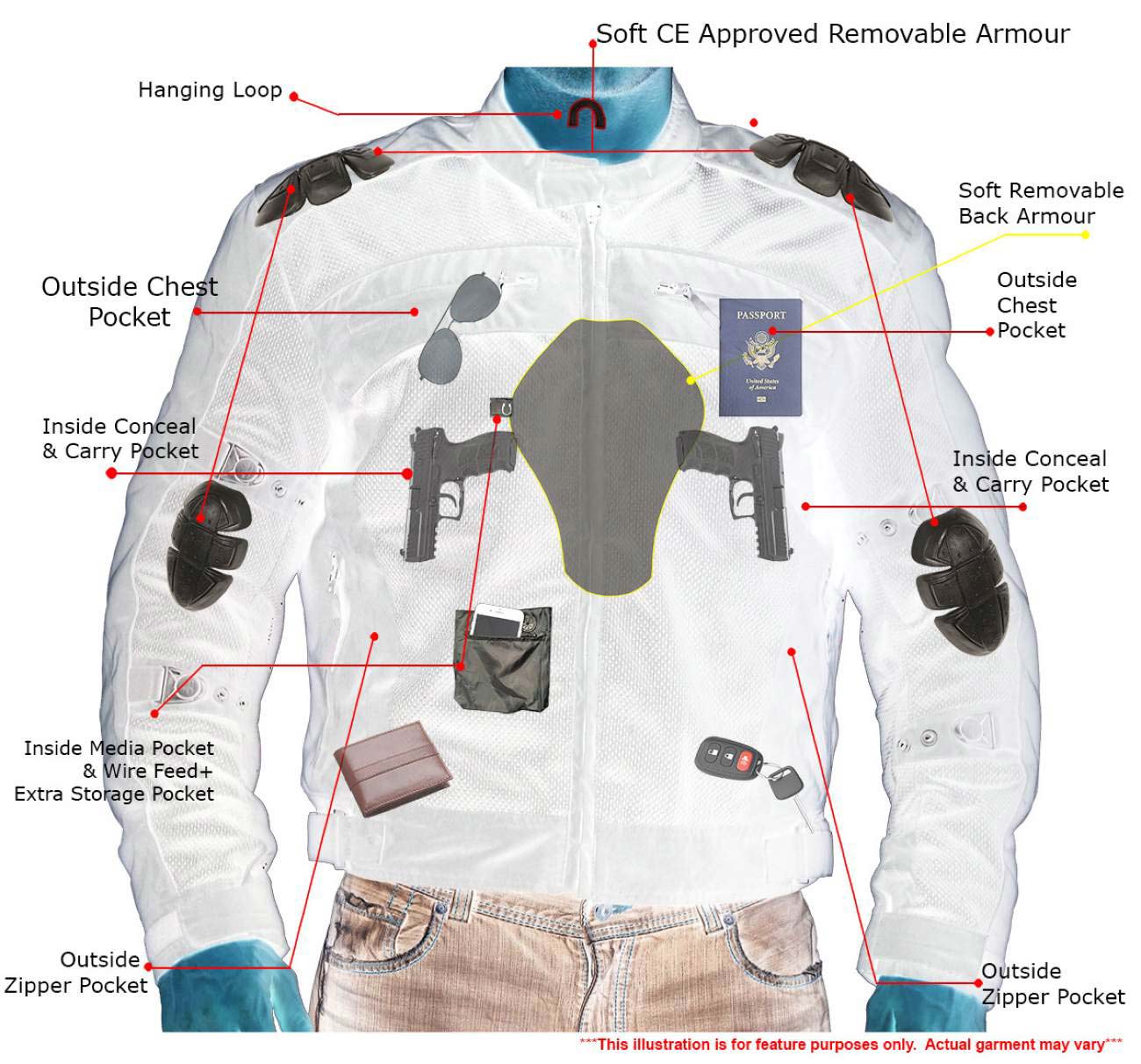 Milwaukee Leather Men's Devious Black Textile Motorcycle Jacket w/ CE Armor - MPM17025 - Image 5