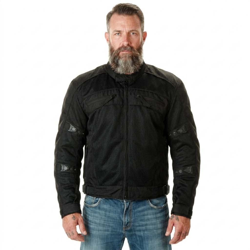 Milwaukee Leather Men's Devious Black Textile Motorcycle Jacket w/ CE Armor - MPM17025 - Image 6