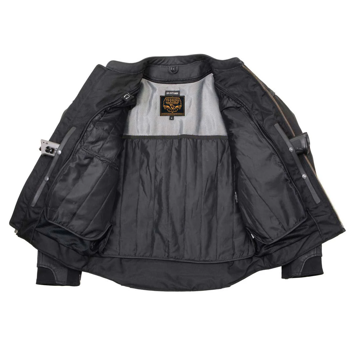 Milwaukee Leather Men's Endo Black Leather Motorcycle Jacket w/ CE Armor, Reflective Panels, Vents - LKM17023 - Image 4