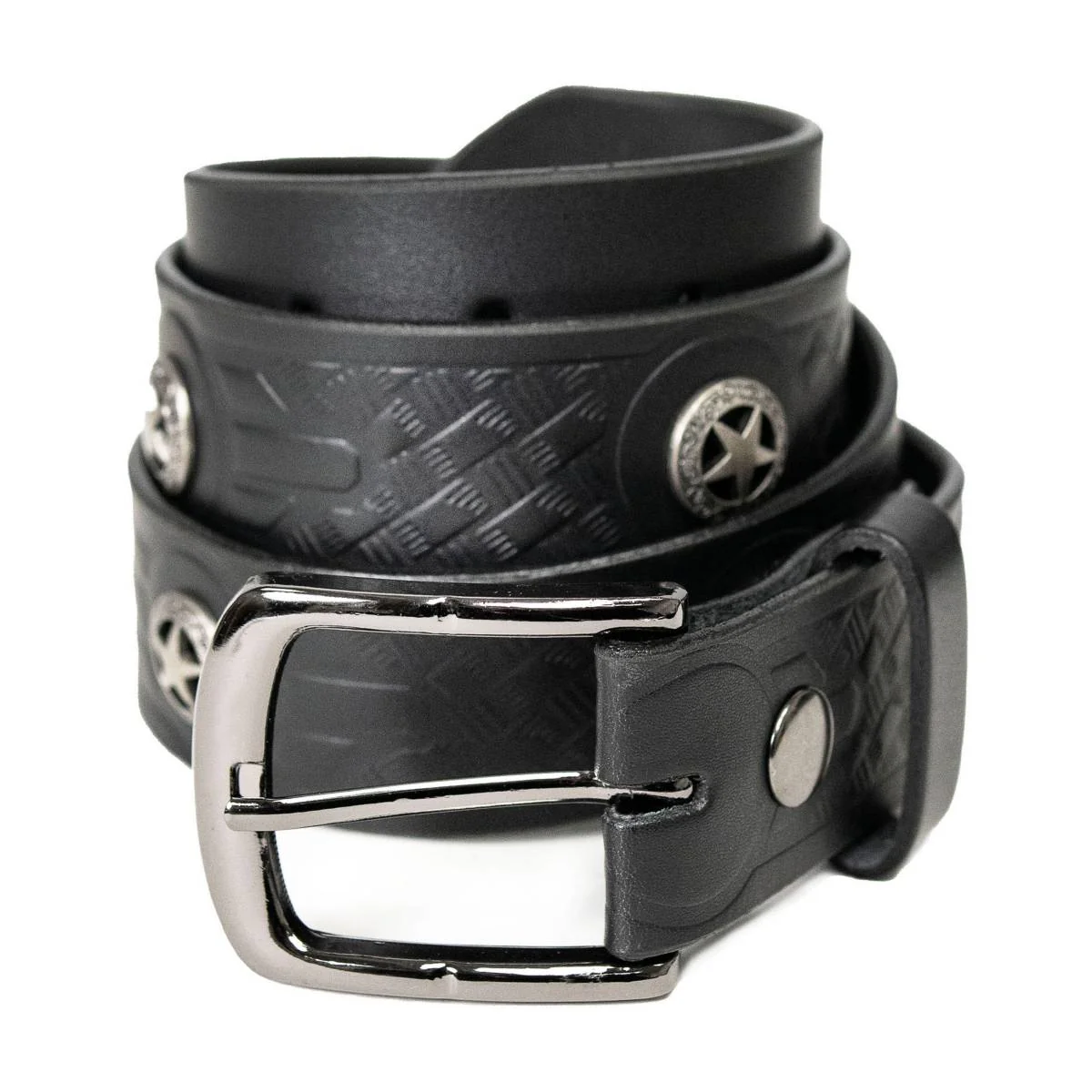 Milwaukee Leather Men's Frontier Star Black Leather Belt with Western Star Emblems - 1.5 Inch Biker Belt - MP7135 - Image 8