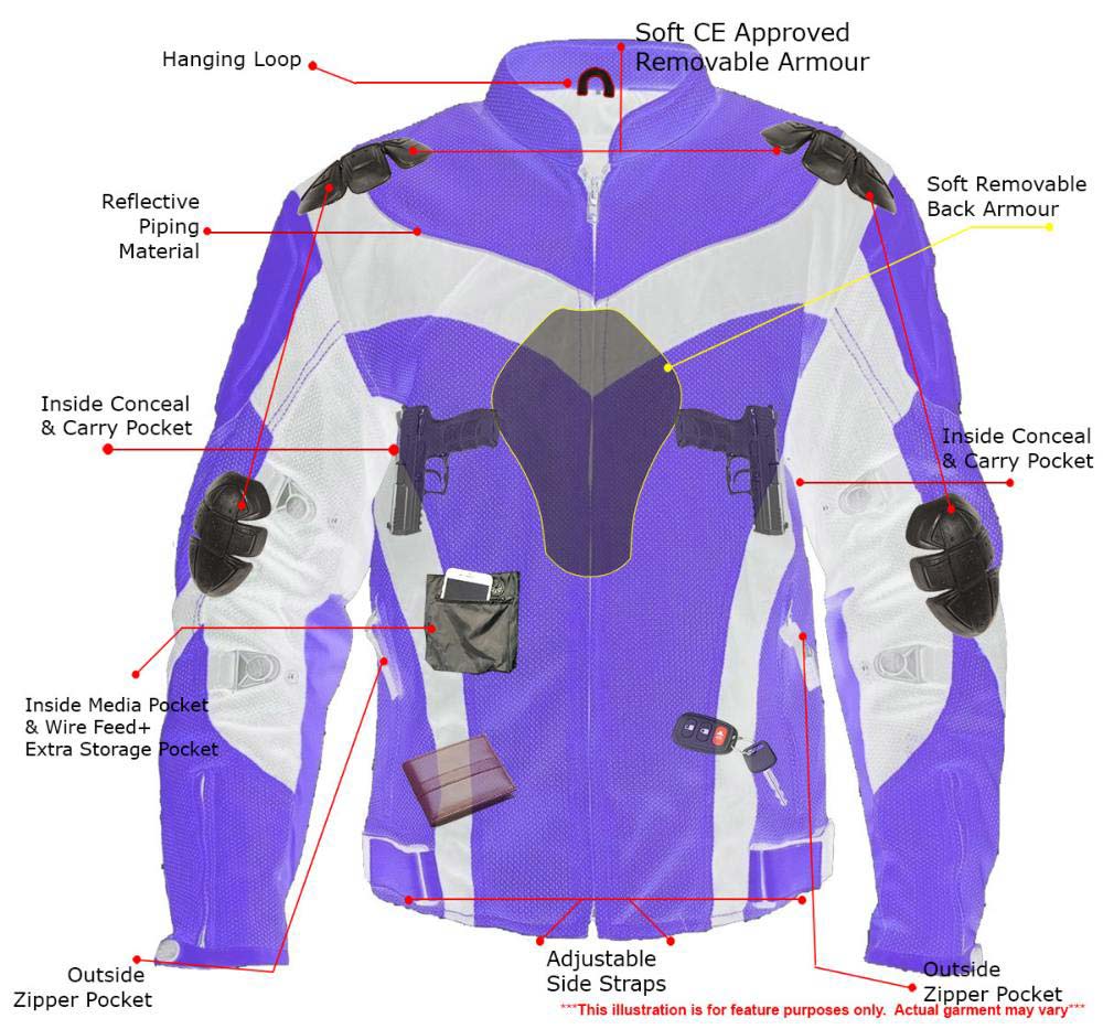 Milwaukee Leather Men's Invasion Black/Neon Textile Motorcycle Jacket w/ CE Armor - MPM17028 - Image 2