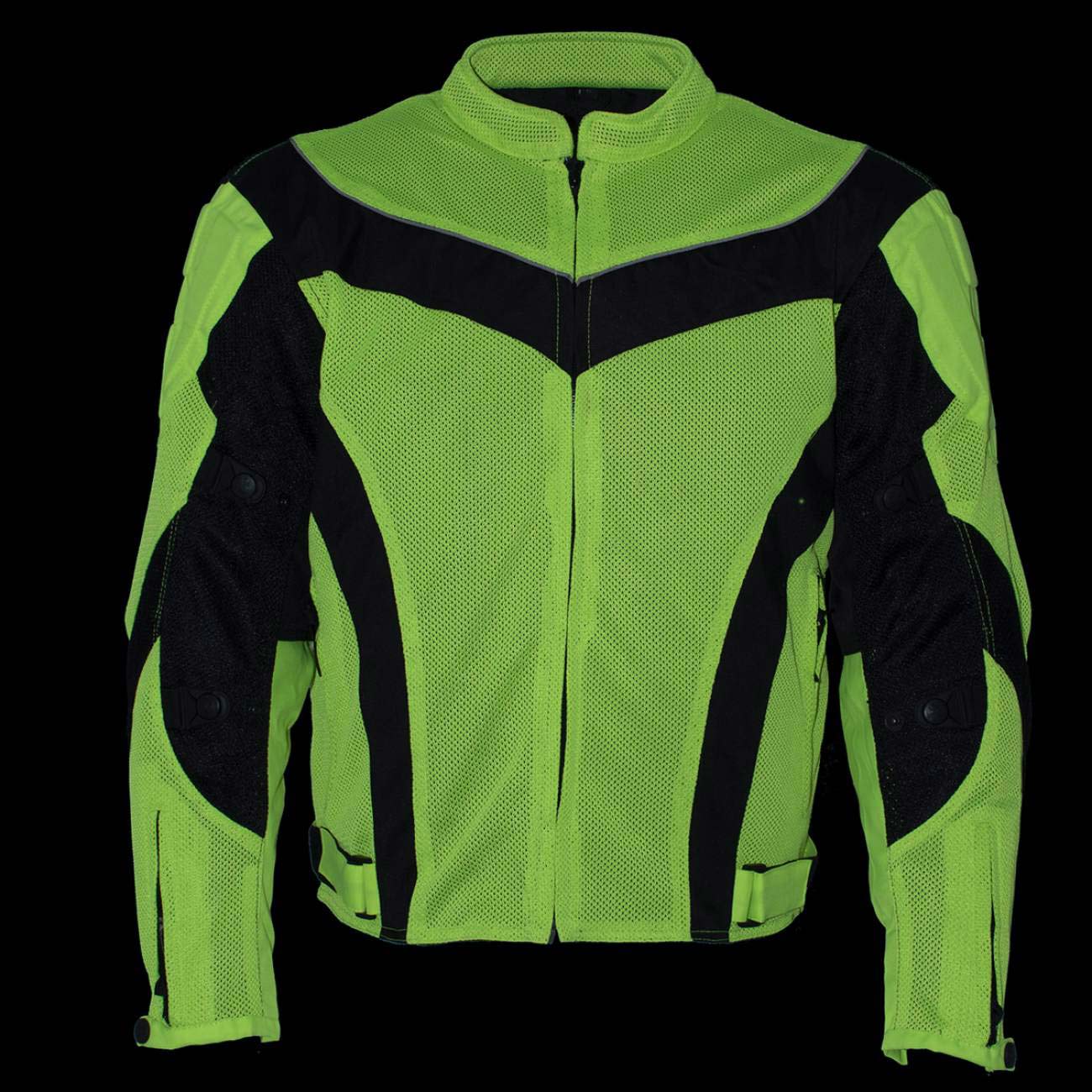 Milwaukee Leather Men's Invasion Black/Neon Textile Motorcycle Jacket w/ CE Armor - MPM17028 - Image 5