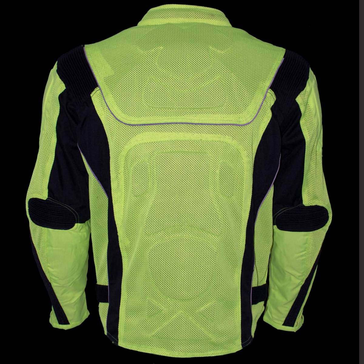 Milwaukee Leather Men's Invasion Black/Neon Textile Motorcycle Jacket w/ CE Armor - MPM17028 - Image 6